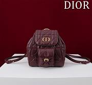 Fortok Dior Caro Backpack Burgundy 630286 19.5x18.5x8.5cm - 1