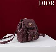 Fortok Dior Caro Backpack Burgundy 630286 19.5x18.5x8.5cm - 6