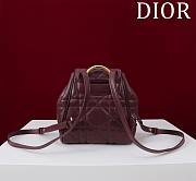 Fortok Dior Caro Backpack Burgundy 630286 19.5x18.5x8.5cm - 5
