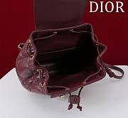 Fortok Dior Caro Backpack Burgundy 630286 19.5x18.5x8.5cm - 3