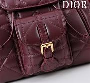 Fortok Dior Caro Backpack Burgundy 630286 19.5x18.5x8.5cm - 2