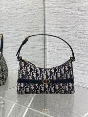 Fortok Dior 30 Montaigne Mini Hobo Shoulder Bag Blue Dior Oblique Jacquard 24x6.5x14cm - 1