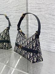 Fortok Dior 30 Montaigne Mini Hobo Shoulder Bag Blue Dior Oblique Jacquard 24x6.5x14cm - 5