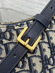Fortok Dior 30 Montaigne Mini Hobo Shoulder Bag Blue Dior Oblique Jacquard 24x6.5x14cm - 4