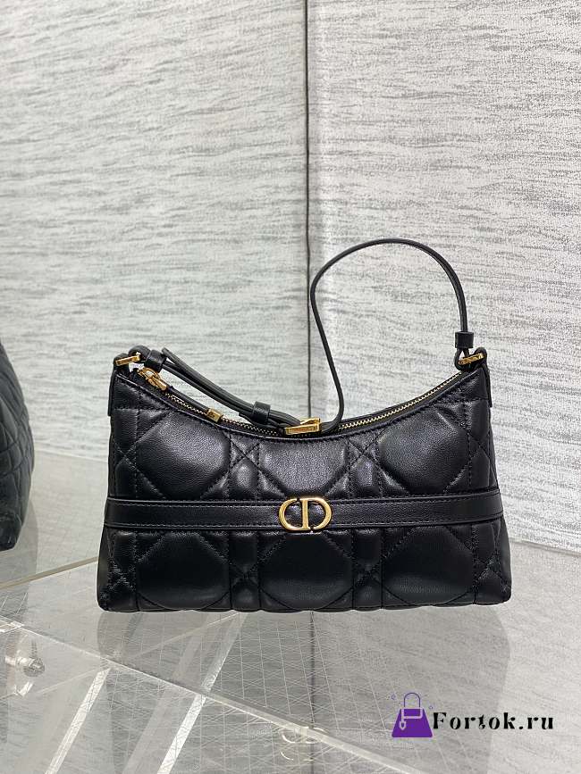 Fortok Dior 30 Montaigne Mini Hobo Shoulder Bag Black 24x6.5x14cm - 1
