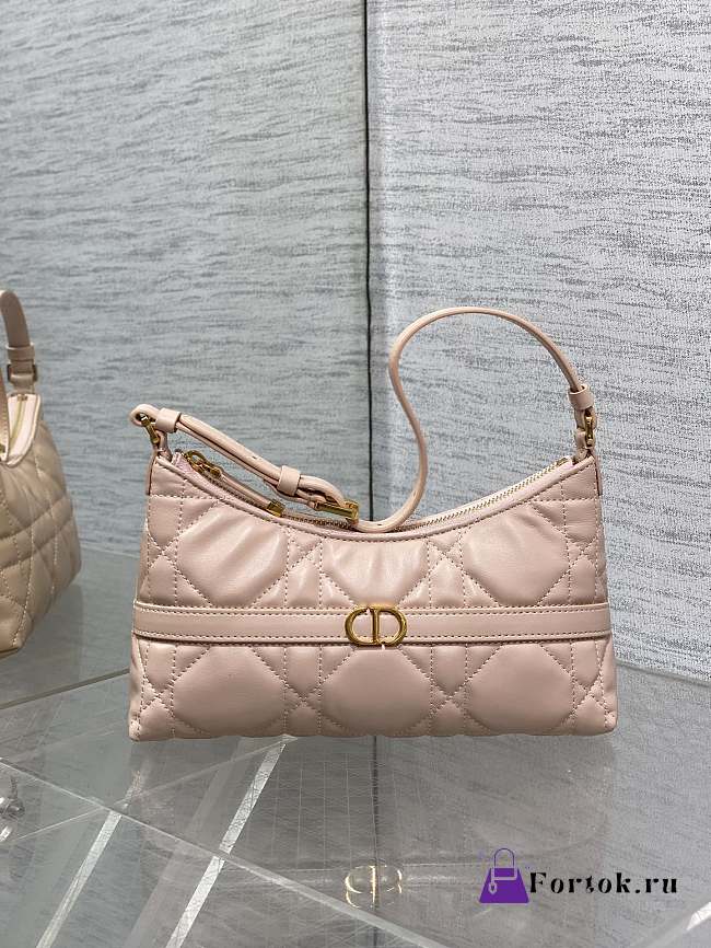 Fortok Dior 30 Montaigne Mini Hobo Shoulder Bag Pink 24x6.5x14cm - 1