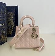 Fortok Dior Lady ABC Bag In Powder Pink Patent Cannage Calfskin Leather 20x8x17cm  - 1