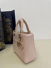 Fortok Dior Lady ABC Bag In Powder Pink Patent Cannage Calfskin Leather 20x8x17cm  - 6