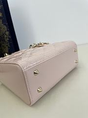 Fortok Dior Lady ABC Bag In Powder Pink Patent Cannage Calfskin Leather 20x8x17cm  - 4