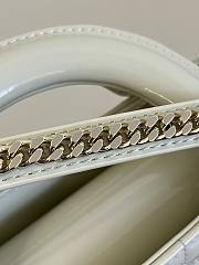Fortok Dior Lady Bag White Patent Cannage Calfskin 17x7x15cm - 6