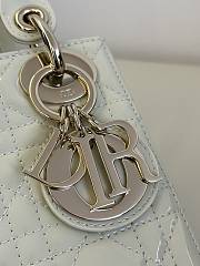 Fortok Dior Lady Bag White Patent Cannage Calfskin 17x7x15cm - 2