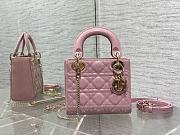 Fortok Dior Lady Bag Pink Patent Cannage Calfskin 17x7x15cm - 1