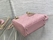 Fortok Dior Lady Bag Pink Patent Cannage Calfskin 17x7x15cm - 6