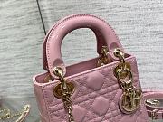 Fortok Dior Lady Bag Pink Patent Cannage Calfskin 17x7x15cm - 4