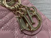 Fortok Dior Lady Bag Pink Patent Cannage Calfskin 17x7x15cm - 3