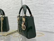 Fortok Dior Lady Bag Green Patent Cannage Calfskin 17x7x15cm - 6