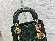Fortok Dior Lady Bag Green Patent Cannage Calfskin 17x7x15cm - 5