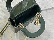 Fortok Dior Lady Bag Green Patent Cannage Calfskin 17x7x15cm - 4