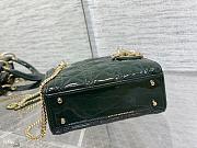 Fortok Dior Lady Bag Green Patent Cannage Calfskin 17x7x15cm - 3