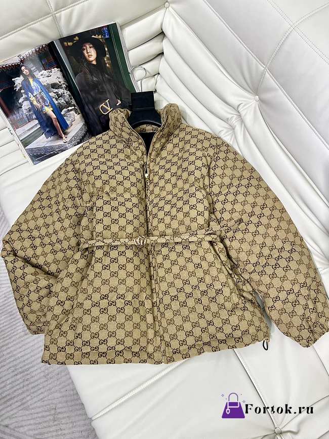 Fortok Gucci GG Canvas Bomber Jacket Beige - 1
