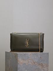 Fortok Saint Laurent Medium Kate Leather/Velvet Dark Green 553804 28.5x20x6cm - 1