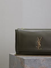 Fortok Saint Laurent Medium Kate Leather/Velvet Dark Green 553804 28.5x20x6cm - 6