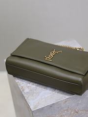 Fortok Saint Laurent Medium Kate Leather/Velvet Dark Green 553804 28.5x20x6cm - 4