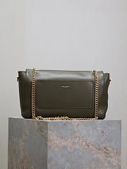 Fortok Saint Laurent Medium Kate Leather/Velvet Dark Green 553804 28.5x20x6cm - 3