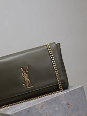 Fortok Saint Laurent Medium Kate Leather/Velvet Dark Green 553804 28.5x20x6cm - 2