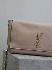 Fortok Saint Laurent Medium Kate Leather/Velvet Beige Nude 553804 28.5x20x6cm - 2