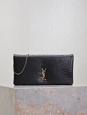 Fortok Saint Laurent Calypso Mini Chain Bag in Black Grained Leather 24x21x3cm - 1