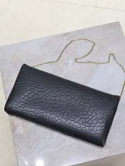 Fortok Saint Laurent Calypso Mini Chain Bag in Black Grained Leather 24x21x3cm - 4