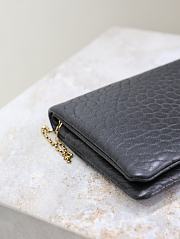 Fortok Saint Laurent Calypso Mini Chain Bag in Black Grained Leather 24x21x3cm - 2