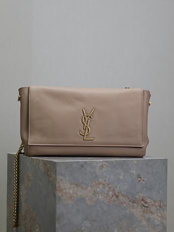 Fortok Saint Laurent Calypso Mini Chain Bag in Cream Grained Leather 24x21x3cm