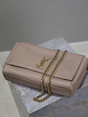 Fortok Saint Laurent Calypso Mini Chain Bag in Cream Grained Leather 24x21x3cm - 5