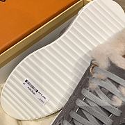 Fortok Louis Vuitton Time Out Trainers Lamb Fur Shearling Sneakers Grey - 6