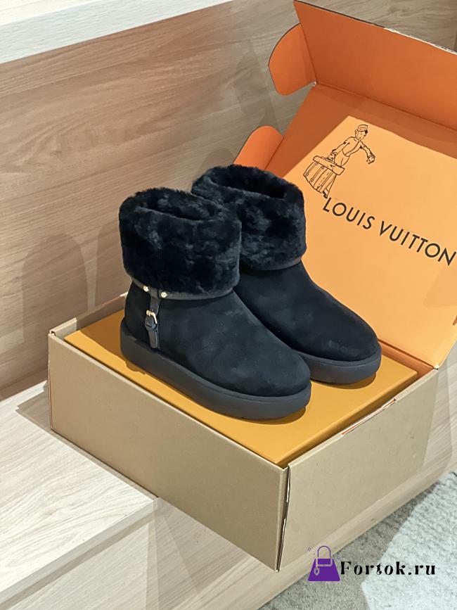 Fortok Louis Vuitton 24FW Fur Snow Boots Black - 1