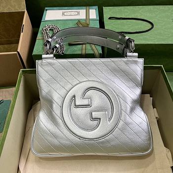 Fortok Gucci Blondie Small Tote Bag Silver 24x30x6cm
