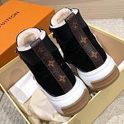 Fortok Louis Vuitton V Squad Leather And Fur High Boots Black  - 6