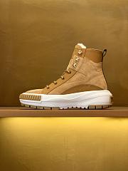 Fortok Louis Vuitton V Squad Leather And Fur High Boots Beige - 3