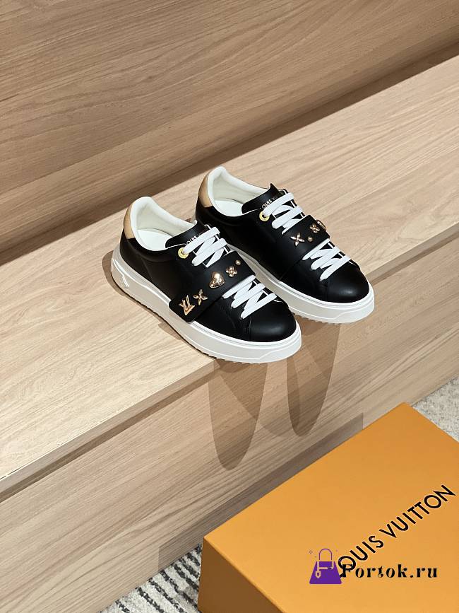Fortok Louis Vuitton Time Out Sneaker Black With Velcro Strap - 1