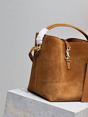 Fortok Saint Laurent Le 37 Bucket Bag Brown Suede 742828 26x20x12cm - 5