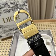 Fortok Dior Saddle Belt Blue Gold CD Buckle  - 6
