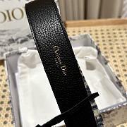 Fortok Dior Saddle Belt Blue Gold CD Buckle  - 5