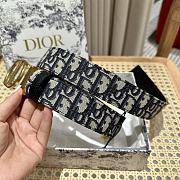 Fortok Dior Saddle Belt Blue Gold CD Buckle  - 2