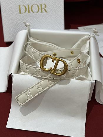 Fortok Dior 30 Montaigne Belt Latte Cannage Calfskin 