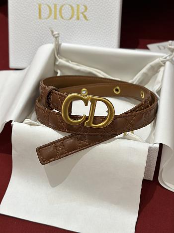 Fortok Dior 30 Montaigne Belt Brown Cannage Calfskin