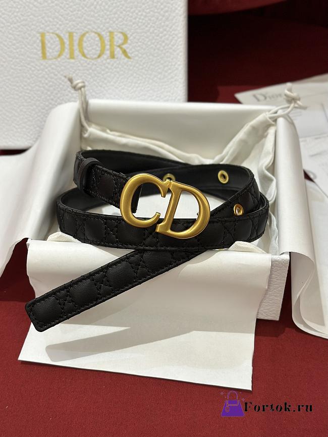 Fortok Dior 30 Montaigne Belt Black Cannage Calfskin - 1