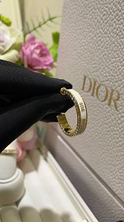 Fortok Dior Night Code White Enamel Gold Letter Row Diamond Earrings - 3