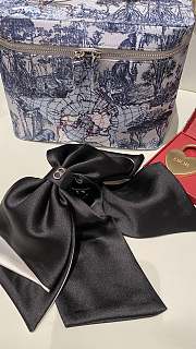 Fortok Dior Satin Bow Clip Black - 3